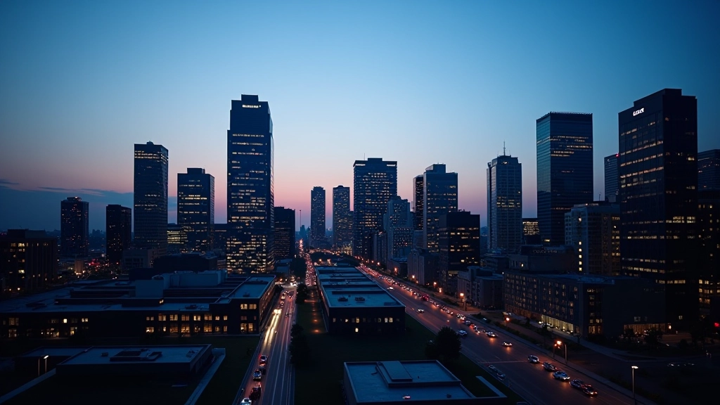 Montreal business district skyline showing modern office towers